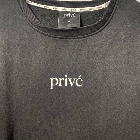 Privé Black Crewneck Sweatshirt Size Extra Large/XL - Picture 3 of 3